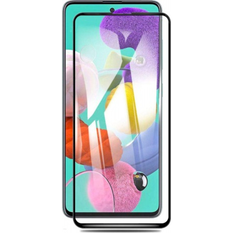 Fusion Full Glue 5D Tempered Glass Aizsargstikls Pilnam Ekrānam Samsung A515 Galaxy A51 Melns