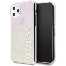 Guess GUHCN65PCUGLGPI Hard Gradient Glitter Case Aizsargapvalks Priekš Apple iPhone 11 Pro Max Rozā - Zeltains