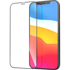 Fusion Full Glue 5D Tempered Glass Aizsargstikls Pilnam Ekrānam Apple iPhone 12 | 12 Pro Melns