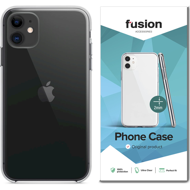 Fusion Ultra Clear Series 2 mm Silikona Aizsargapvalks Apple iPhone 12 Caurspīdīgs (EU Blister)