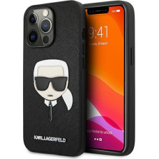 KLHCP13LSAKHBK Karl Lagerfeld PU Saffiano Karl Head Case for iPhone 13 Pro Black