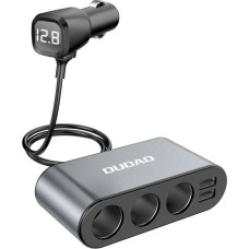 Dudao car charger 2x USB | 3x cigarette lighter splitter black (R1Pro black)