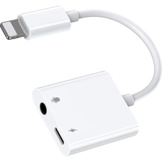 Joyroom universal Lightning adapter - 3.5mm mini jack with charging port white (S-Y105)