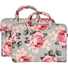 Wonder Briefcase Laptop 15-16 inches grey and roses