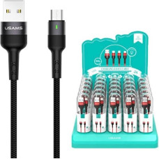 USAMS Kabel pleciony U26 microUSB 1m 1szt. for set 2A Fast Charging czarny|black SJ312MC01 (US-SJ312) SJ312USB01