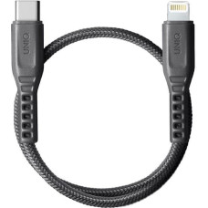 UNIQ Kabel Flex USB-C-Lightning 18W nylonowy 30cm szary|charcoal grey