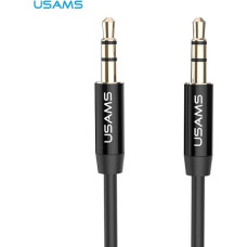 USAMS Adapter audio jack 3,5m - 3,5m 1m czarny|black YP101 (YP-01)