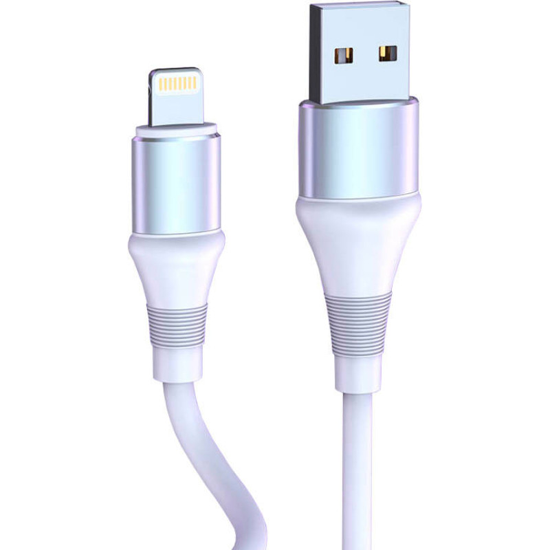 USB to Lightning cable Vipfan Colorful X08, 3A, 1.2m (white)