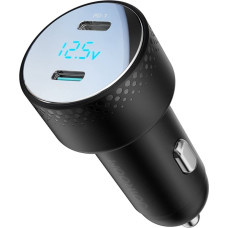 Joyroom JR-CCD02 auto lādētājs 2x USB-C | 70W | LED | melns