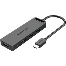 Vention USB 3.0 4-Port Hub with USB-C and USB 3.0 with Power Adapter Vention TGKBB 0.15m, Black