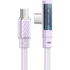 Kabeļa savienojums no USB-C uz USB-C Mcdodo CA-3454 90 grādu 1,8 m ar LED (violets)