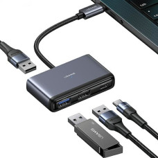 USAMS Adapter HUB 4w1 2xUSB 2.0|USB 3.0| USB-C szary|dark grey SJ627HUB01 (US-SJ627)