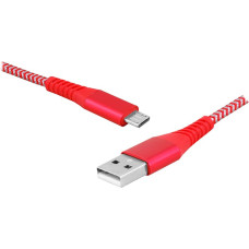 LTC PS USB - microUSB kabelis, 1 m, sarkans.