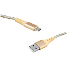 LTC PS USB - microUSB kabelis 2 m zelta krāsā.