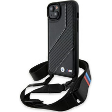 BMW BMHCP15S23PSCCK iPhone 15 | 14 | 13 czarny|black hardcase M Edition Carbon Stripe & Strap