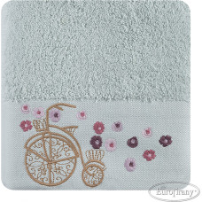 Towel Joy 70x140 03 gaiši zils ar veloizšuvumu 500 gsm