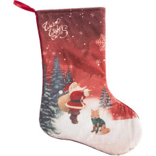 Ziemassvētku rotājums Hygin zeķu kurpe sarkana balta Ziemassvētku vecīša eglīte