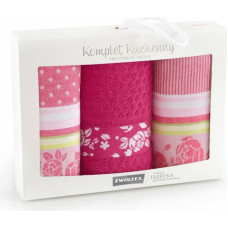 Virtuves lupatu komplekts Heron 3gab Pink rose 8451/k52+8379/1