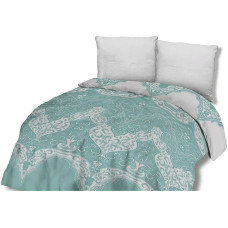 Kokvilnas gultas veļa 220x200 71456/1 jūras balts ornaments Glamour oriental Cottonlove 2