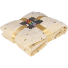 Segas gultas pārklājs no mikrošķiedras 200x220 bēšs polka dots Neon 240g/m2