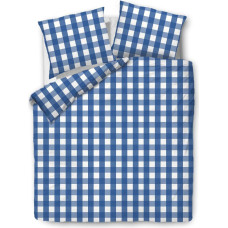 Kokvilnas gultas veļa 220x200 tumši zili balti rūtaini 71465/1 Cottonlove 3