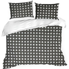 Kokvilnas gultasveļa 220x200 houndstooth melnbalta Sonia 20