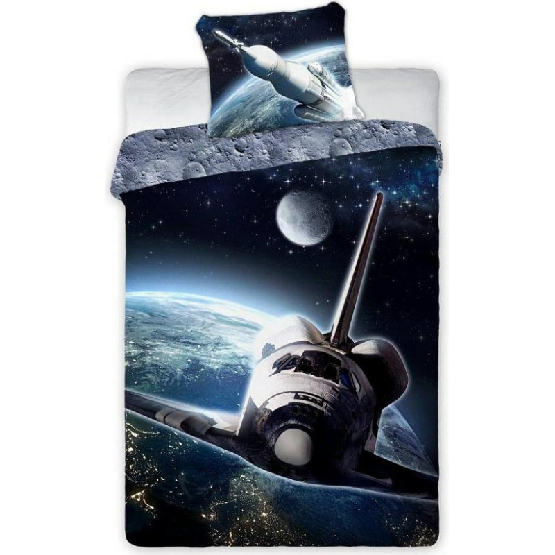 Kokvilnas gultas veļa 140x200 Kosmos 004 grafīta spilvendrāna 70x90