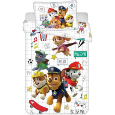 Kokvilnas gultasveļa 100x135 Paw Patrol Paw Pieski dogs white brigade 9868 spilvendrāna 40x60 gultiņai