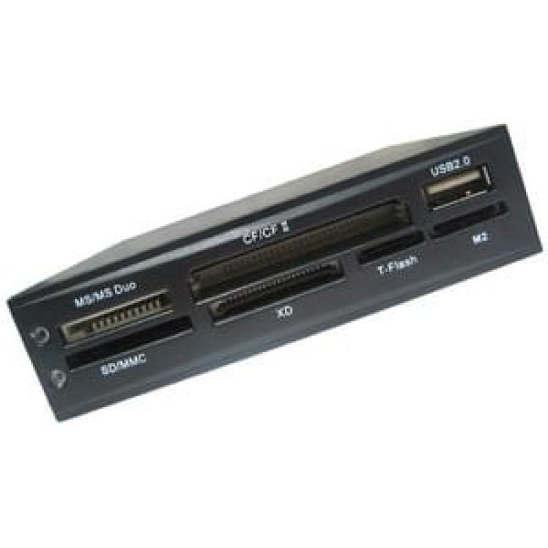 4World flash card reader 24in1 internal 3.5'', M2 slot, CF black