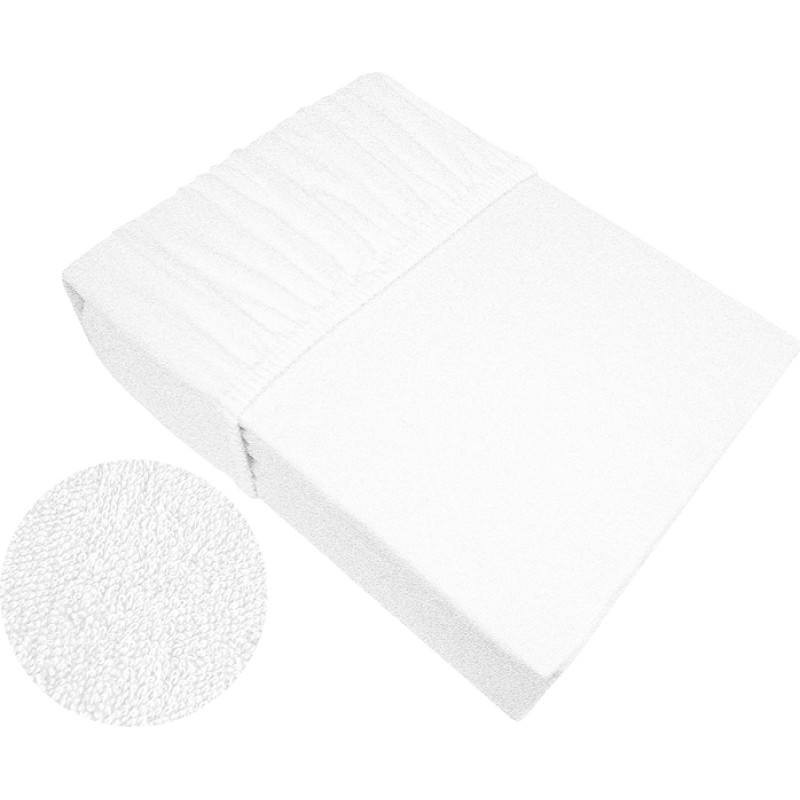 Frotē palags 140x200 balts ar elastīgu Bielbaw