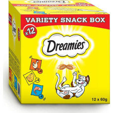 Dreamies DREAMIES Variety Snack Box karma uzupełniająca dla kotów (z kurczakiem, z serem i o smaku łososia) - 720g