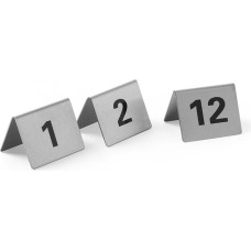Hendi Informācijas plāksnīte TABULA NUMURS 1-12 nerūsējošā tērauda komplektā 12 gab. - 663844