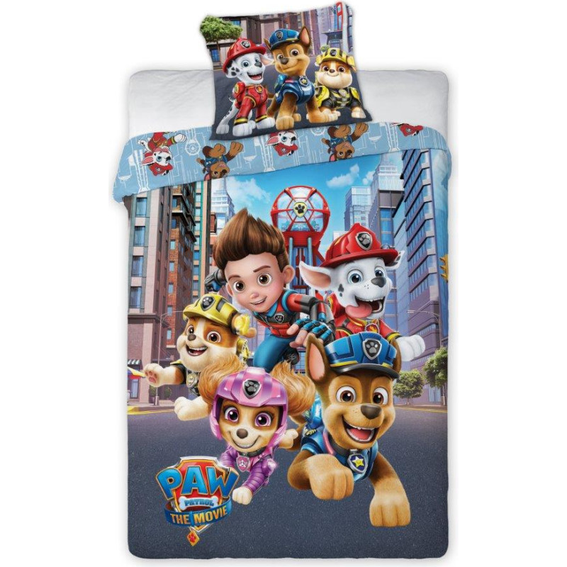 Kokvilnas gultas veļa 140x200 Paw Patrol Paw 6295 team zila ar vienu spilvendrānu 70x90 23