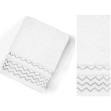 X-Mas dvielis 48x76 Zigzag balts sudrabs svētku
