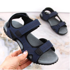 American Club W AM929B navy blue sports sandals with velcro