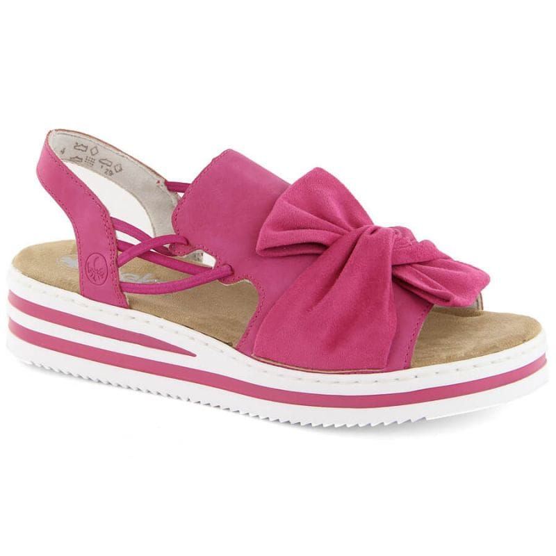 Rieker Comfortable platform sandals W RKR687 fuchsia