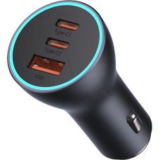 Baseus Golden Contactor Pro USB + 2x USB-C 65W auto lādētājs, tumši pelēks