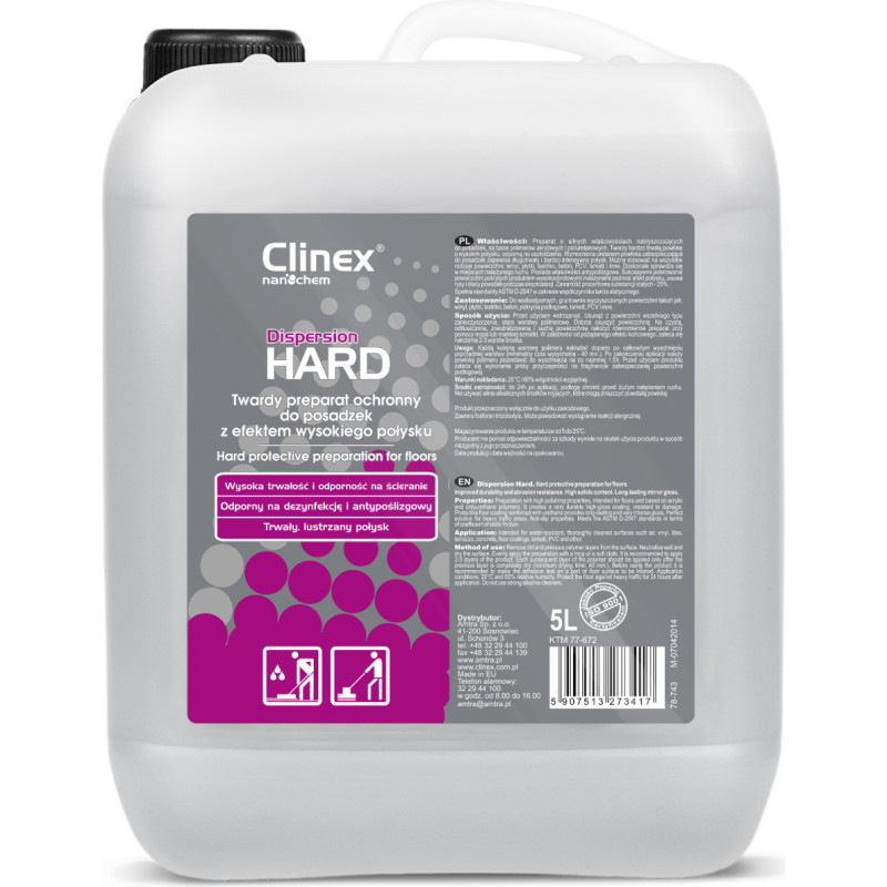 Clinex Dispersion HARD 5L pretslīdes preparāts grīdu spīduma aizsardzībai