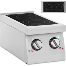 Royal Catering Indukcijas plīts, 2 degļi, regulējams diametrs. 12-26 cm 3000 W