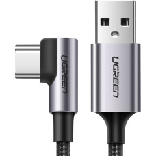 Ugreen Kabeļa leņķiskais kabeļa puses USB spraudnis - USB-C 1m 3A pelēks