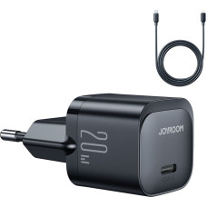 Joyroom Mini USB-C 20W PD lādētājs ar kabeli priekš iPhone Lightning, melns