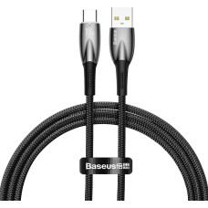 Baseus Izturīgs elastīgs ātrās uzlādes kabelis USB-A - USB-C 100W 1m melns