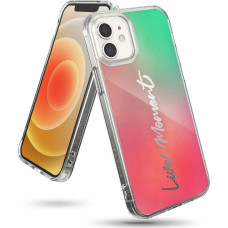 Ringke Bruņots futrālis ar gēla rāmi iPhone 12 mini Fusion Design, rozā un zaļā krāsā