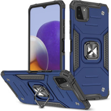 Wozinsky Bruņots korpusa vāciņš + magnētisks turētājs priekš Samsung Galaxy A22 4G Ring Armor zils