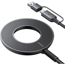 Joyroom Bezvadu magnētiskais lādētājs 15W ar USB / USB-C kabeli, melns