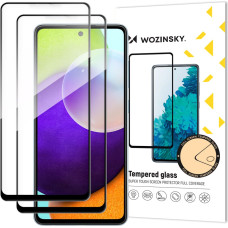 Wozinsky 2x izturīgs pilnekrāna rūdīts stikls Samsung Galaxy A52s 5G / A52 5G / A52 4G Full Glue melns