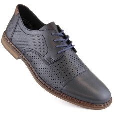 Rieker Comfortable leather shoes M RKR659, navy blue