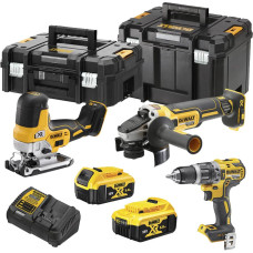 Dewalt-Maszyny akumulators Combo komplekts DCD796 + DCG405 + DCS335 18V Li-Ion XR 2x5.0Ah, 2 x TSTAK korpuss, DeWalt [DCK329P2T-QW]