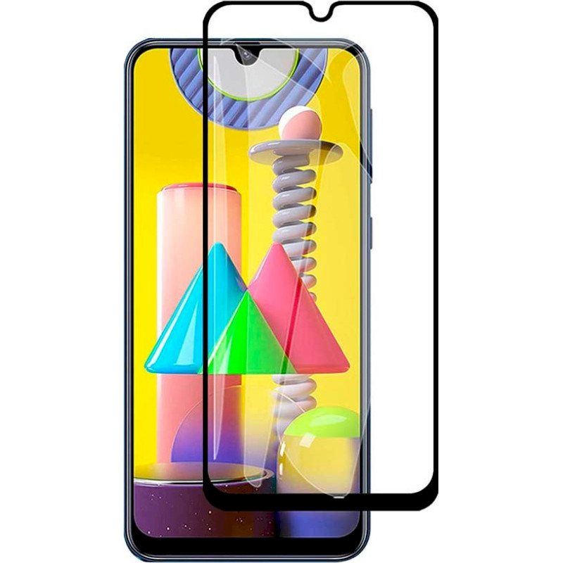 Fusion Full Glue 5D Tempered Glass Aizsargstikls Pilnam Ekrānam Samsung M317 Galaxy M31S Melns