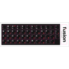 Fusion laminētas tastatūras uzlīmes RU | ENG sarkanas